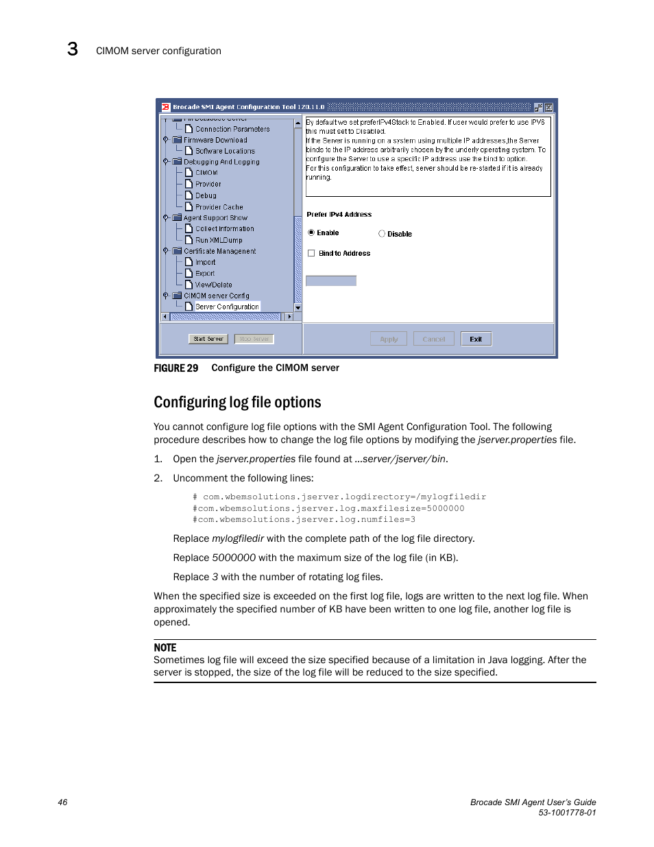 Configuring log file options | Brocade Communications Systems 53-1001778-01 User Manual | Page 62 / 90