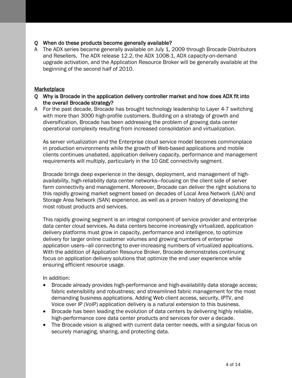 Brocade Communications Systems Brocade Serveiron 1000 User Manual | Page 4 / 14