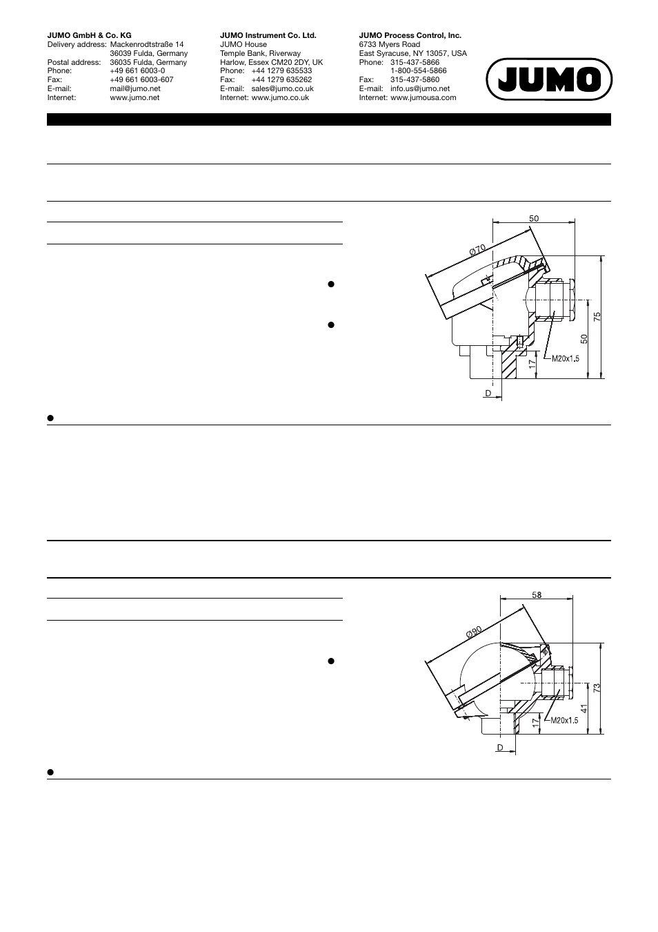 JUMO 909715 Terminal Heads Data Sheet User Manual | Page 2 / 5