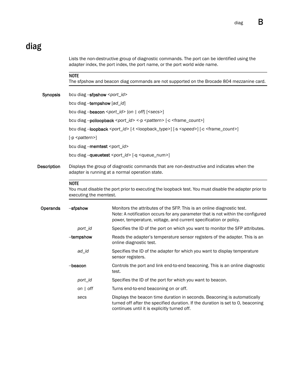 Diag | Brocade Communications Systems 415 User Manual | Page 151 / 186