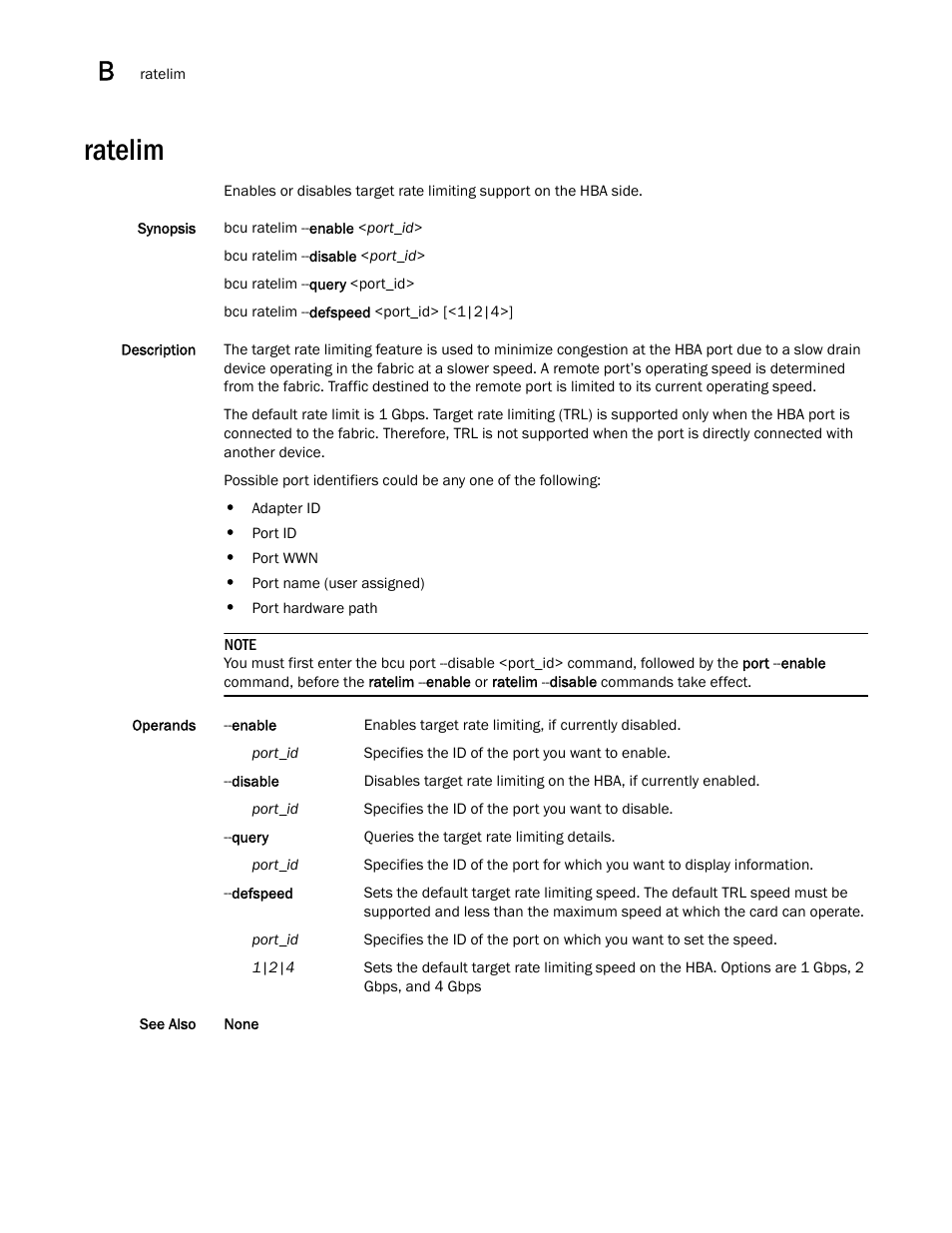 Ratelim | Brocade Communications Systems 415 User Manual | Page 170 / 186