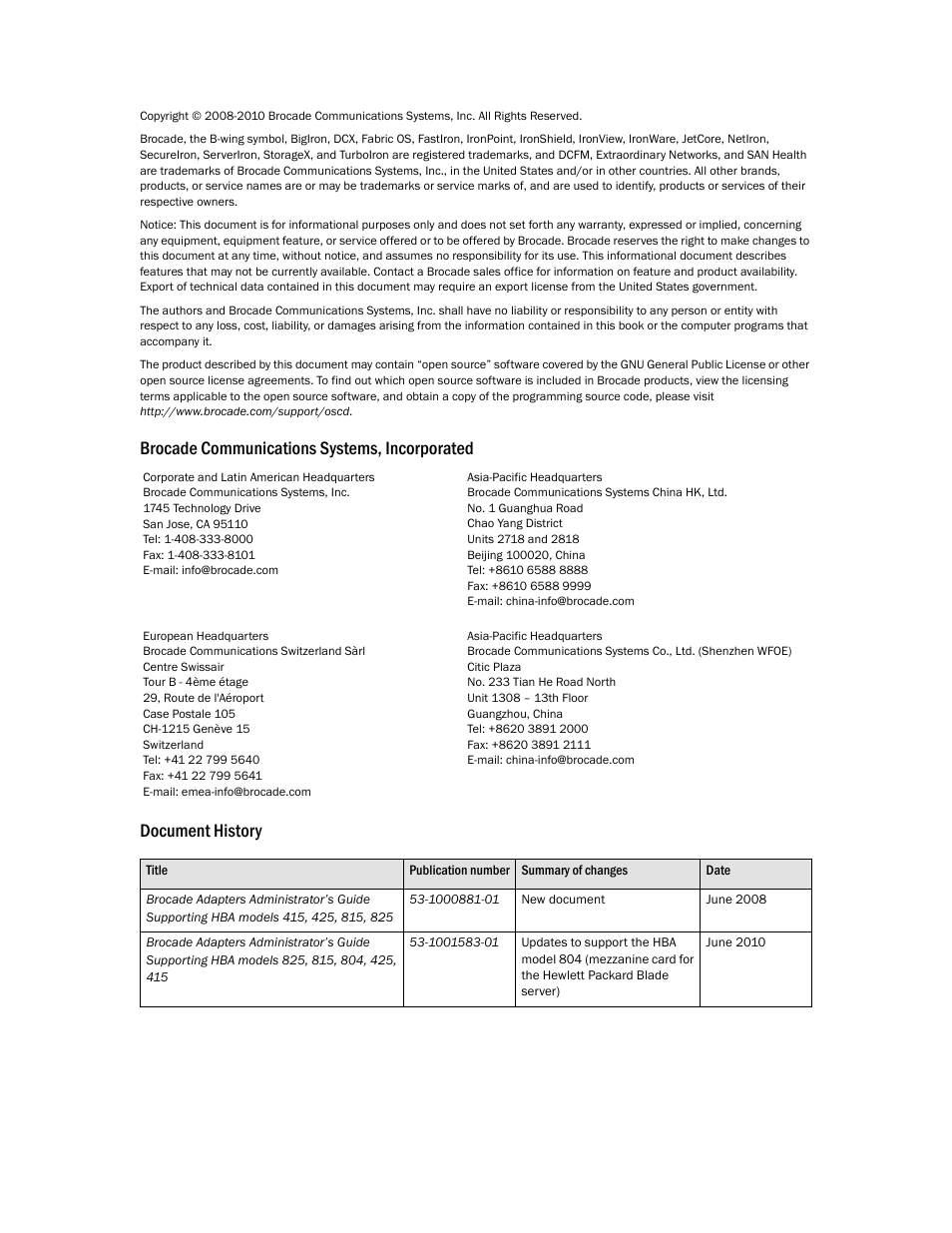 Brocade Communications Systems 415 User Manual | Page 2 / 186