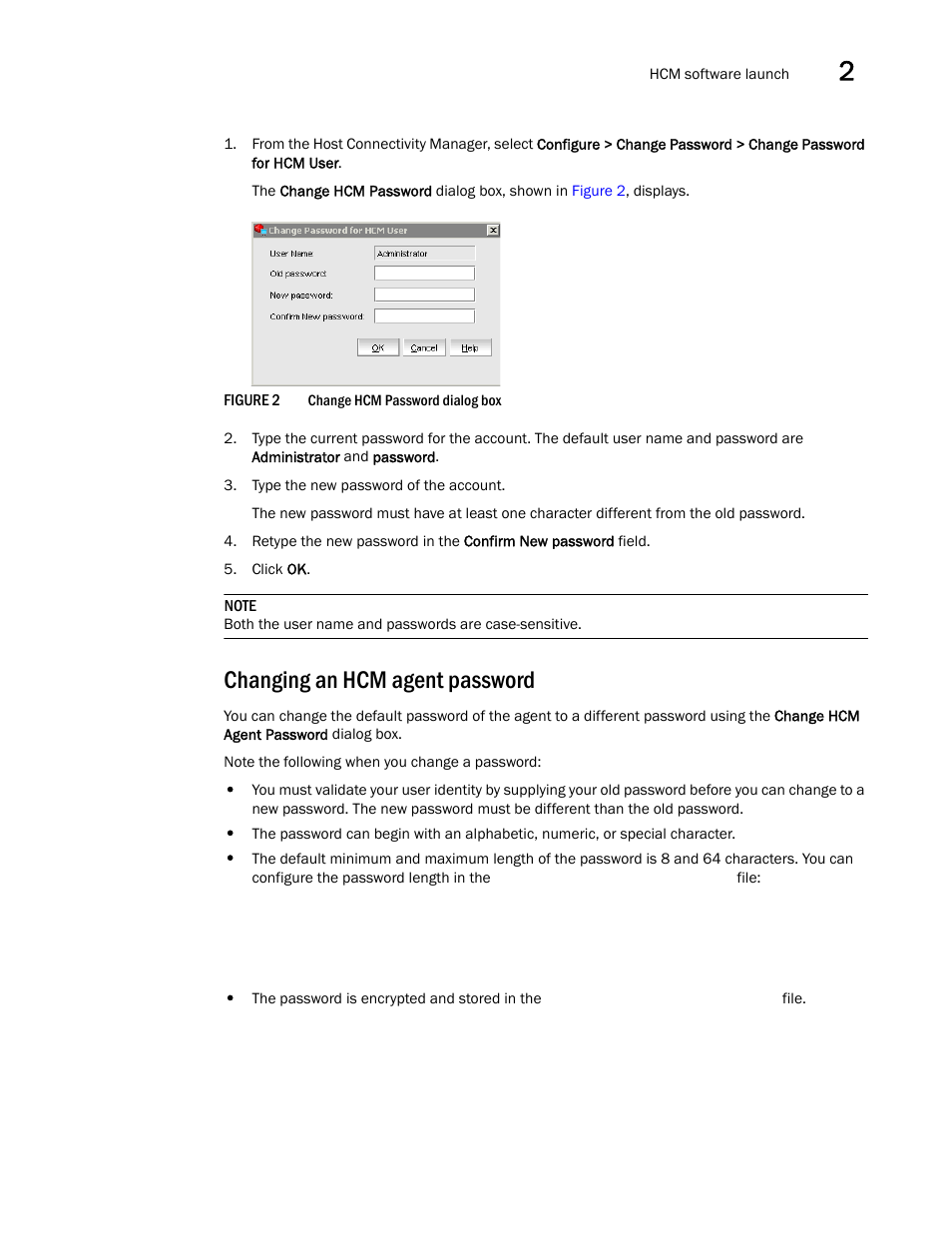 Changing an hcm agent password | Brocade Communications Systems 415 User Manual | Page 21 / 186