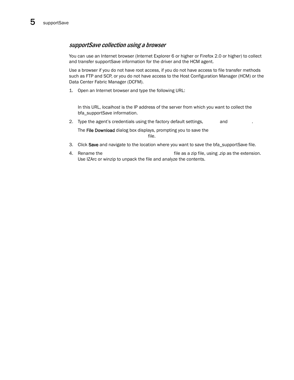 Supportsave collection using a browser | Brocade Communications Systems 415 User Manual | Page 78 / 186