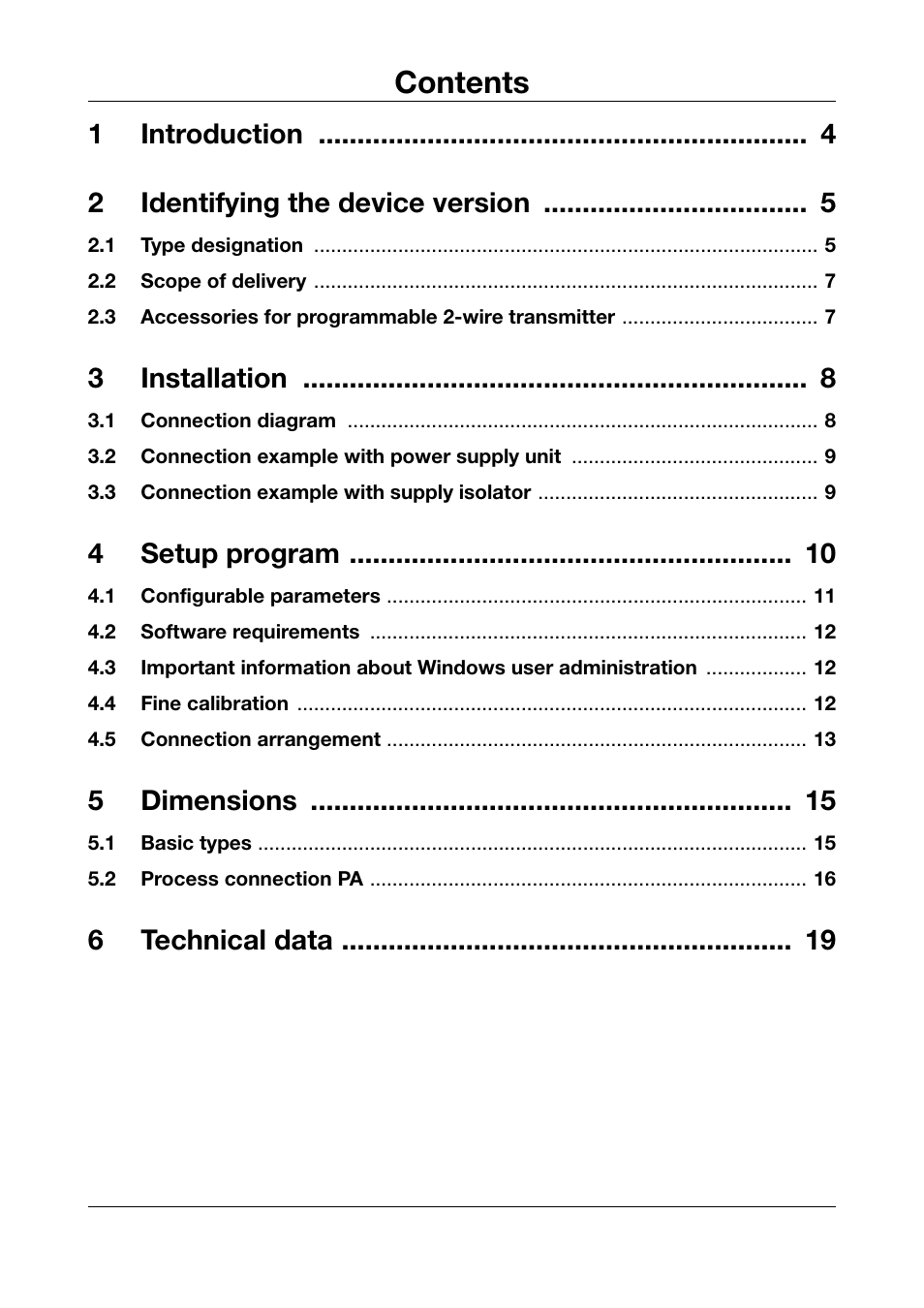 JUMO 902815 Dtrans T100 Screw-In RTD Temperature Probe Without/With Transmitter Operating Manual User Manual | Page 3 / 24