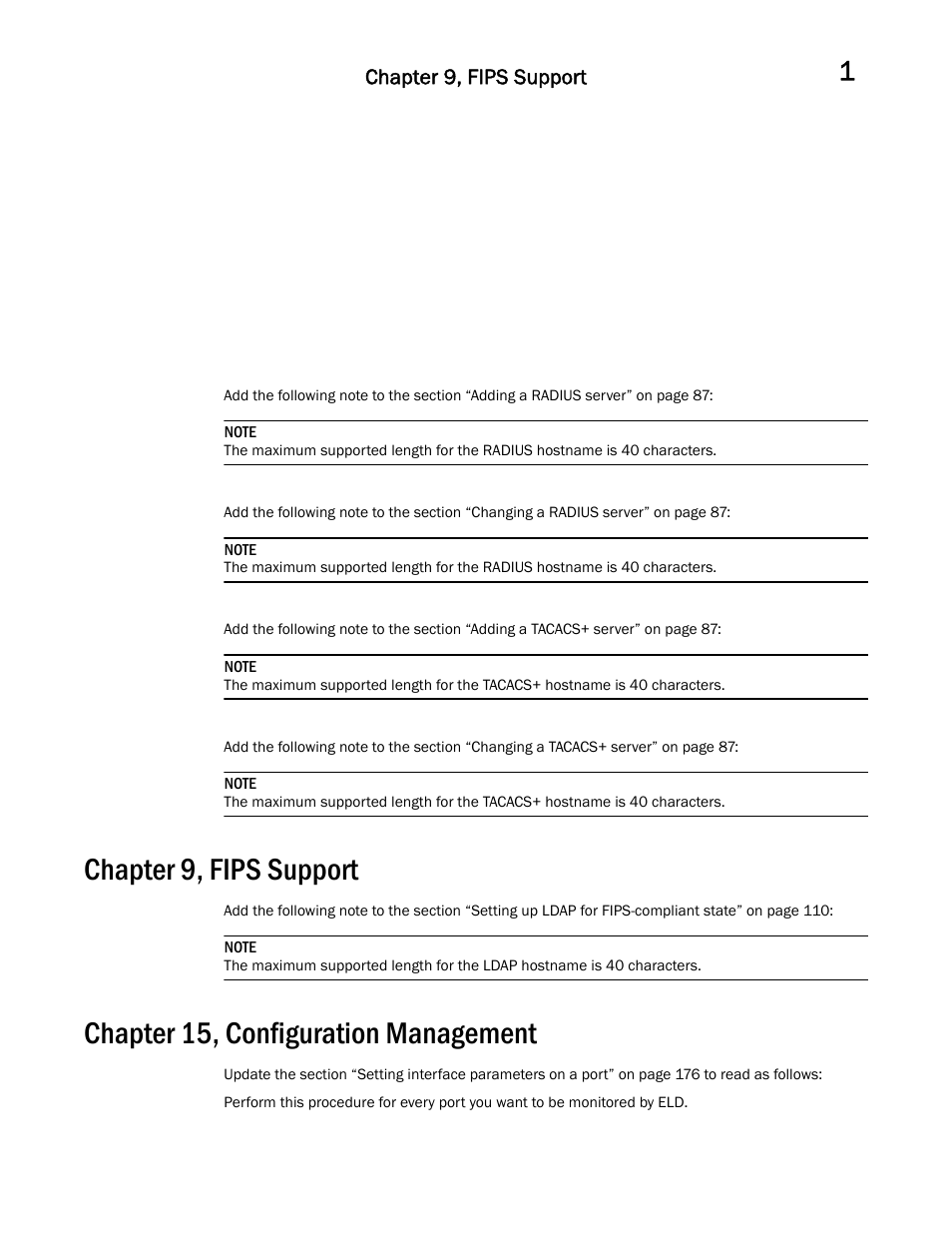Chapter 9, fips support, Chapter 15, configuration management | Brocade Communications Systems Brocade Network OS 2.1 User Manual | Page 13 / 44