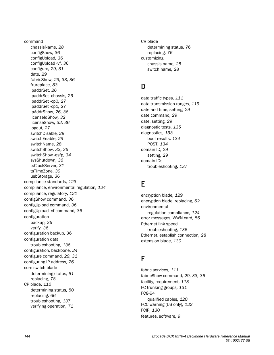 Brocade Communications Systems Brocade Backbone DCX 8510-4 User Manual | Page 164 / 168