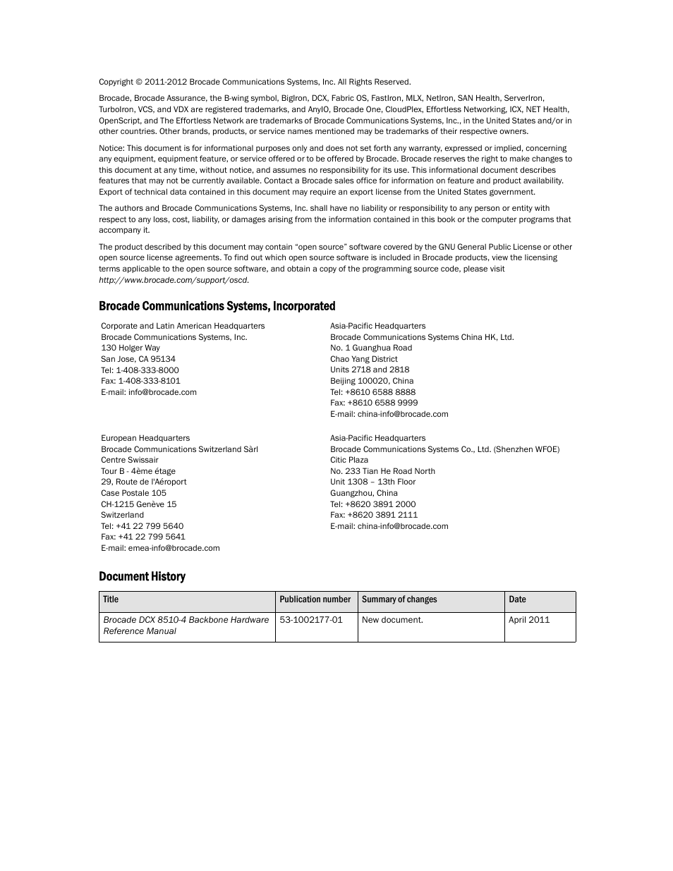 Brocade Communications Systems Brocade Backbone DCX 8510-4 User Manual | Page 2 / 168