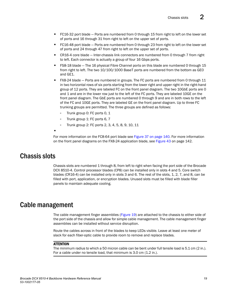 Chassis slots, Cable management | Brocade Communications Systems Brocade Backbone DCX 8510-4 User Manual | Page 39 / 168