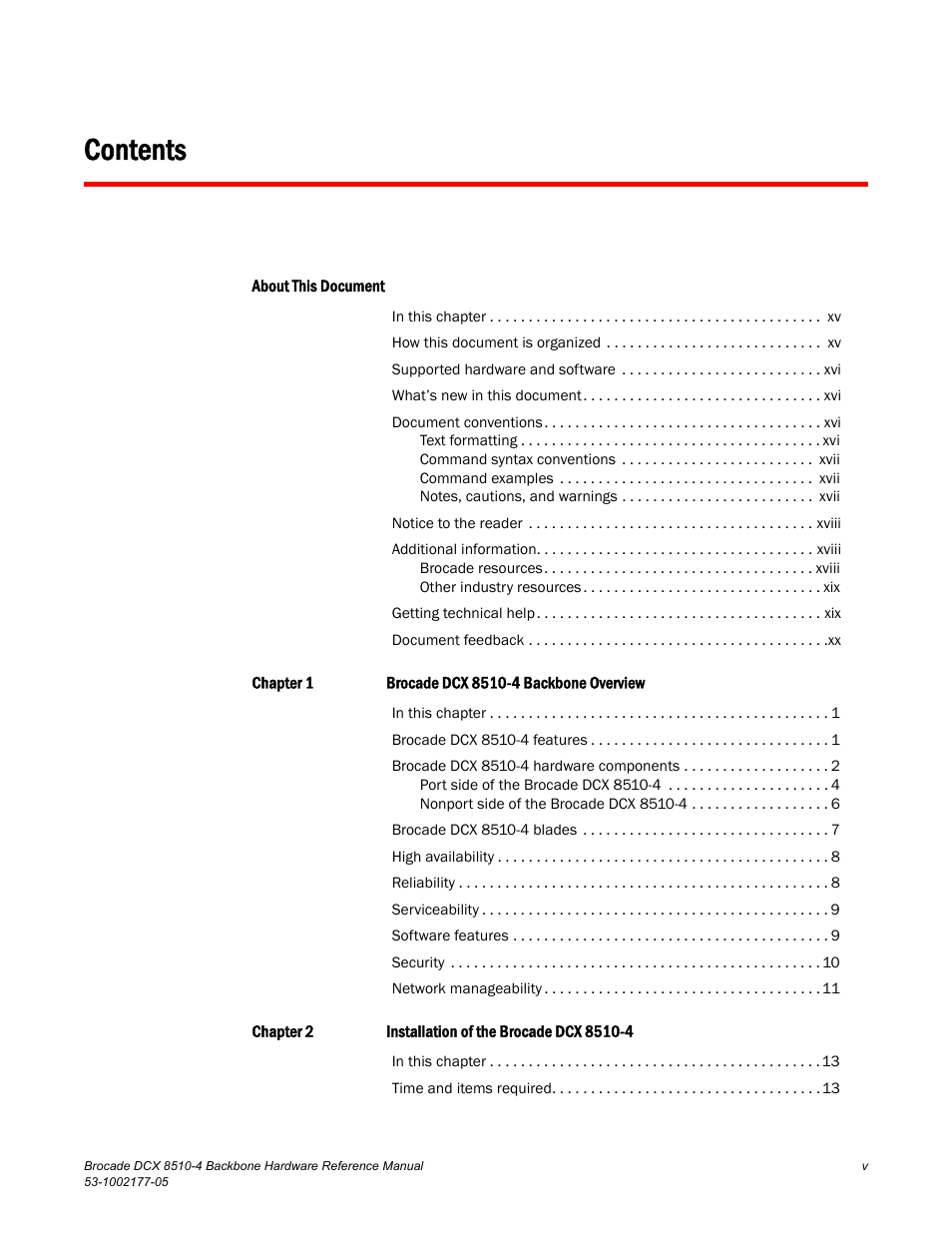 Brocade Communications Systems Brocade Backbone DCX 8510-4 User Manual | Page 5 / 168