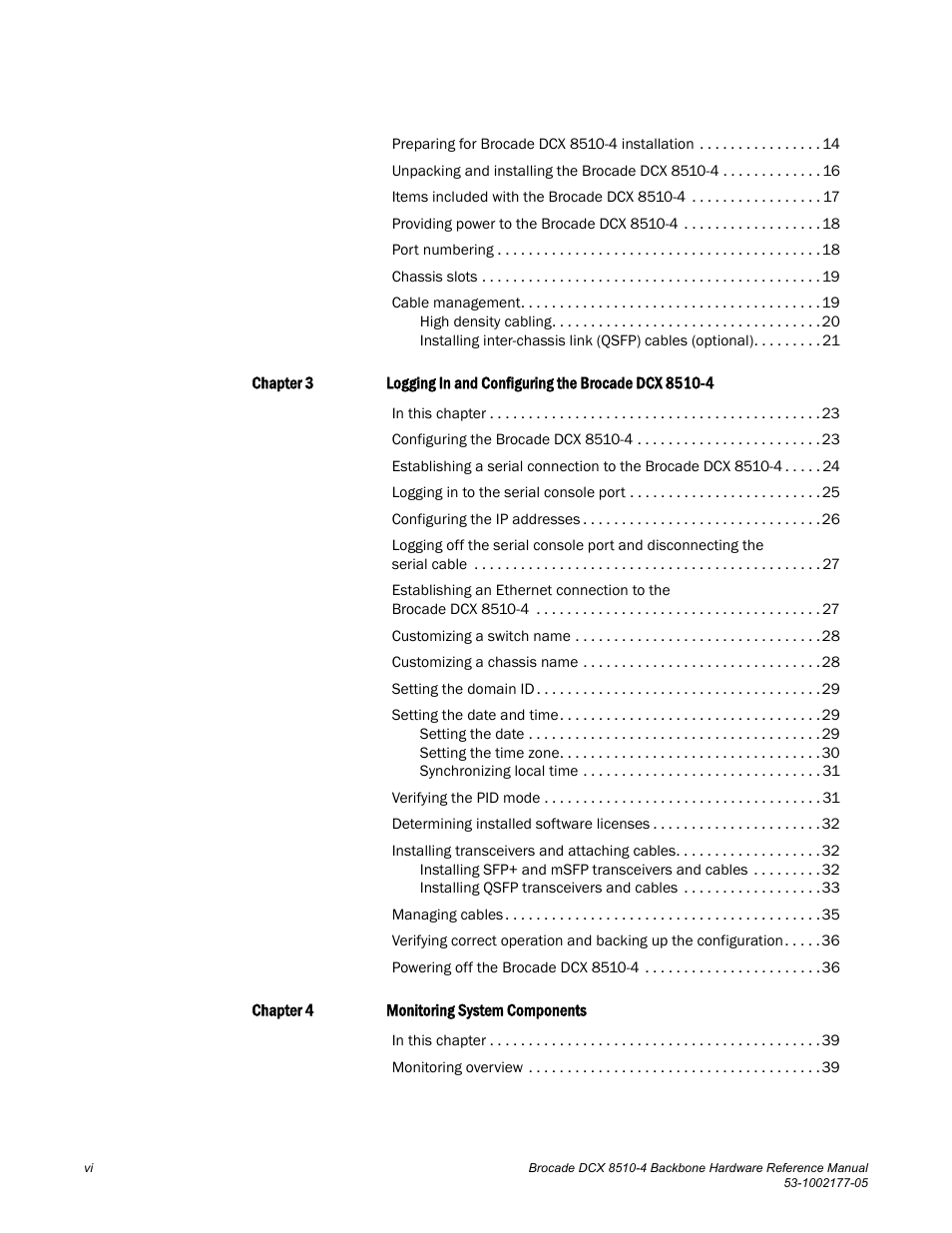 Brocade Communications Systems Brocade Backbone DCX 8510-4 User Manual | Page 6 / 168