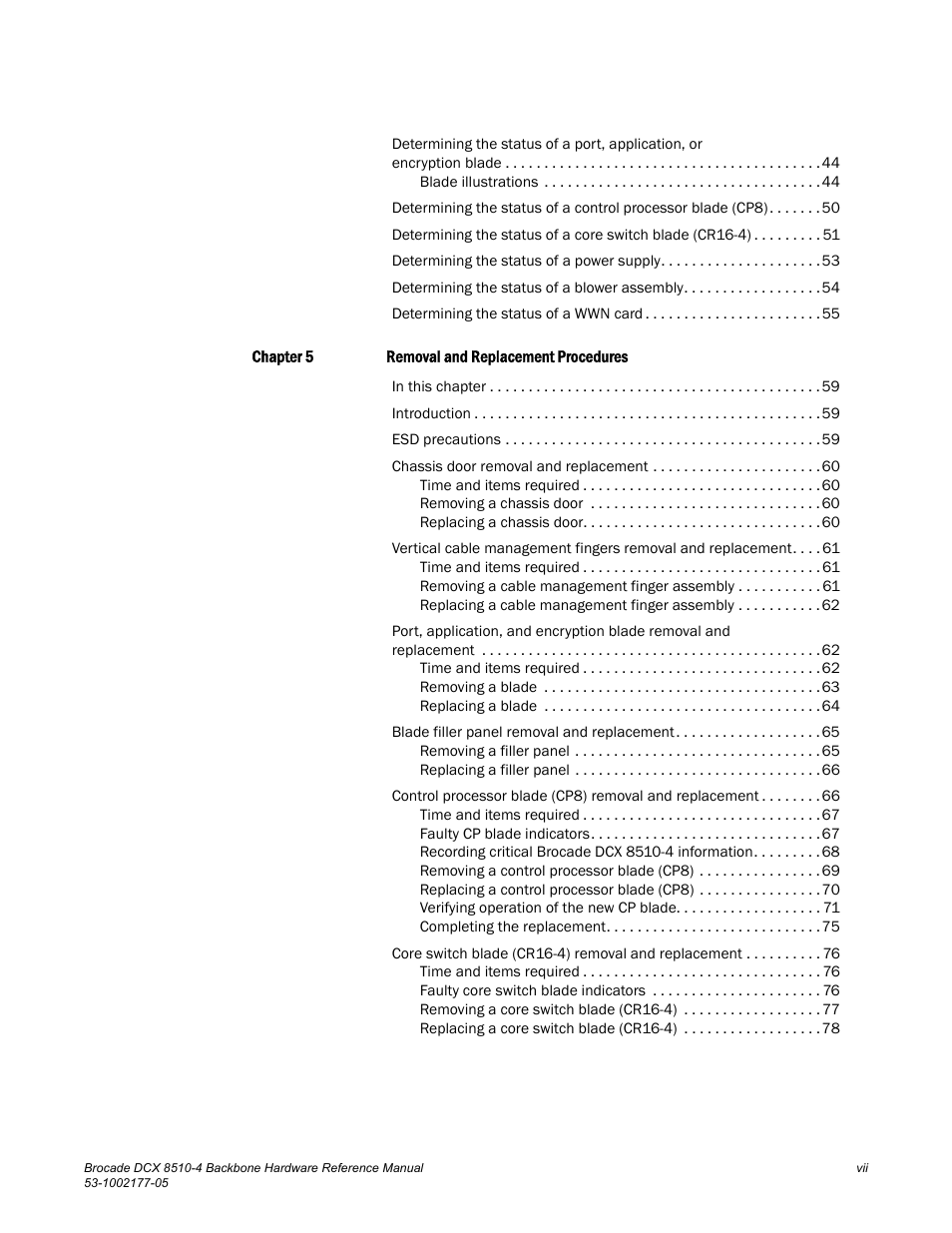 Brocade Communications Systems Brocade Backbone DCX 8510-4 User Manual | Page 7 / 168