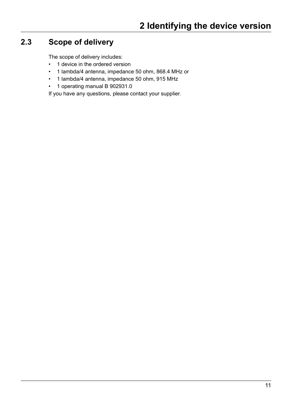 2 identifying the device version, 3 scope of delivery | JUMO 902931 Wtrans Receiver with Wireless Data Transmission Operating Manual User Manual | Page 11 / 104