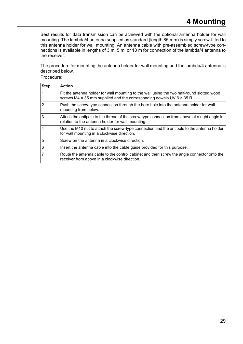 4 mounting | JUMO 902931 Wtrans Receiver with Wireless Data Transmission Operating Manual User Manual | Page 29 / 104