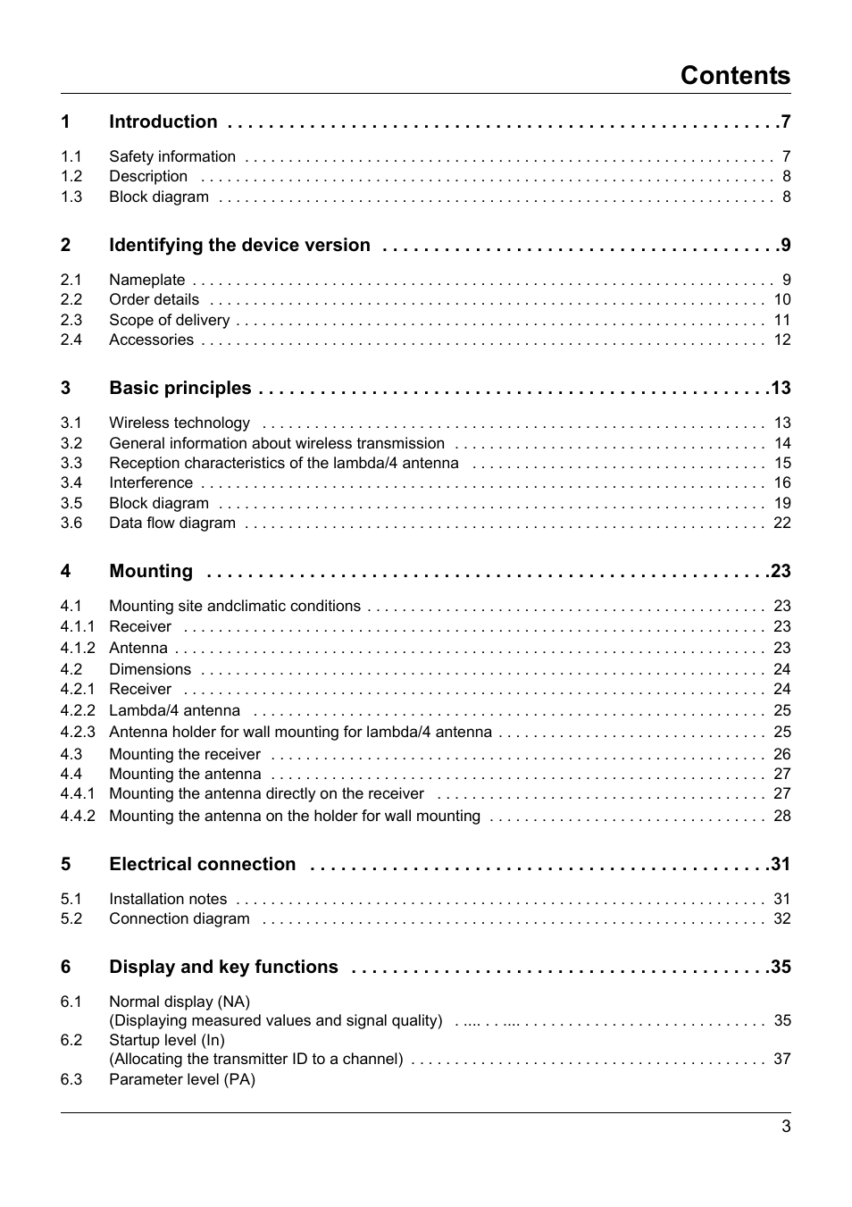 JUMO 902931 Wtrans Receiver with Wireless Data Transmission Operating Manual User Manual | Page 3 / 104