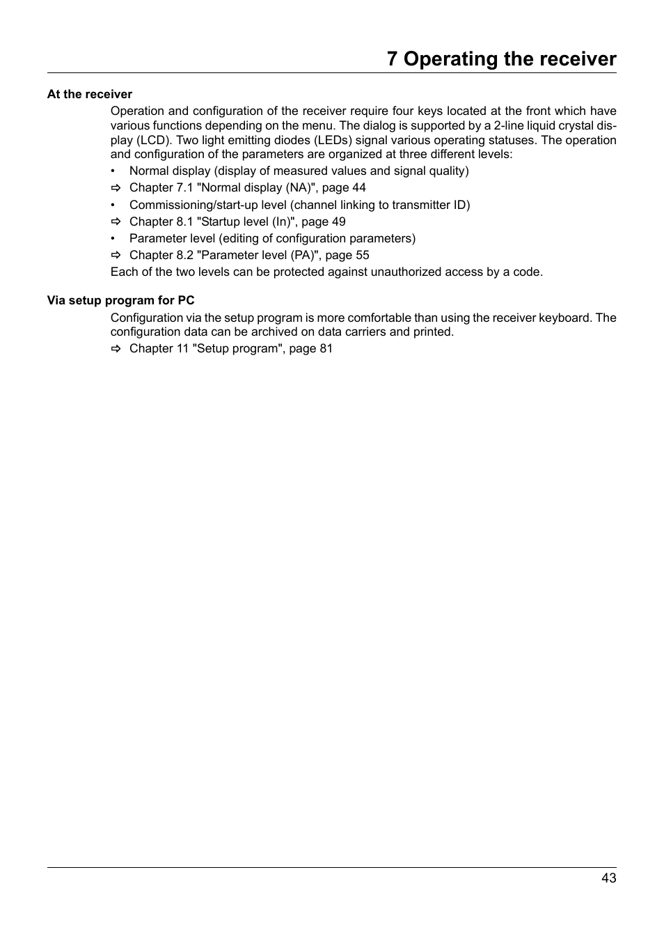 7 operating the receiver | JUMO 902931 Wtrans Receiver with Wireless Data Transmission Operating Manual User Manual | Page 43 / 104