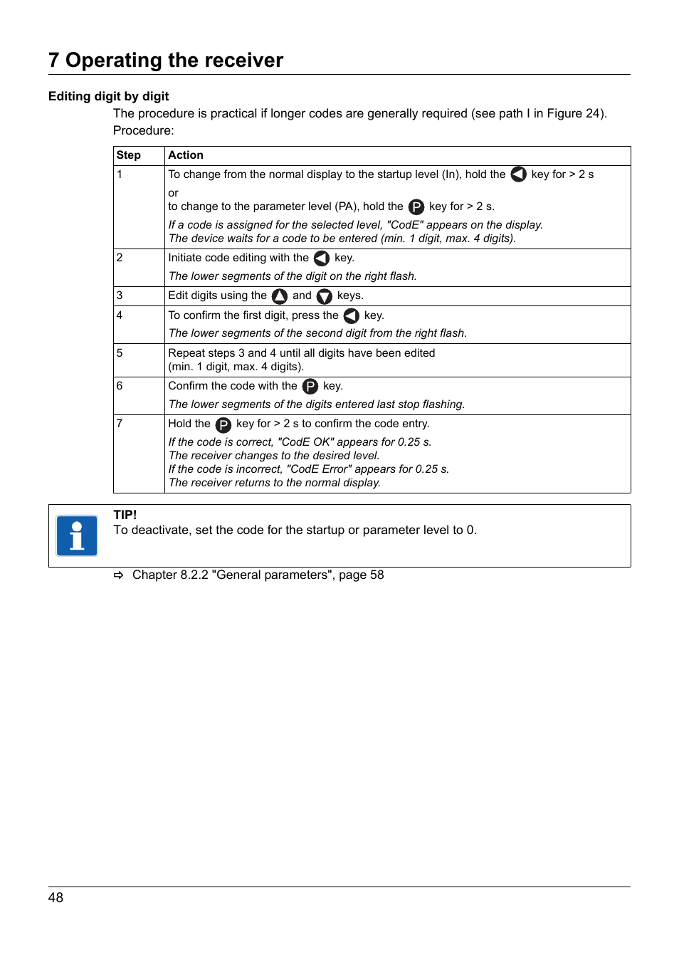 7 operating the receiver | JUMO 902931 Wtrans Receiver with Wireless Data Transmission Operating Manual User Manual | Page 48 / 104