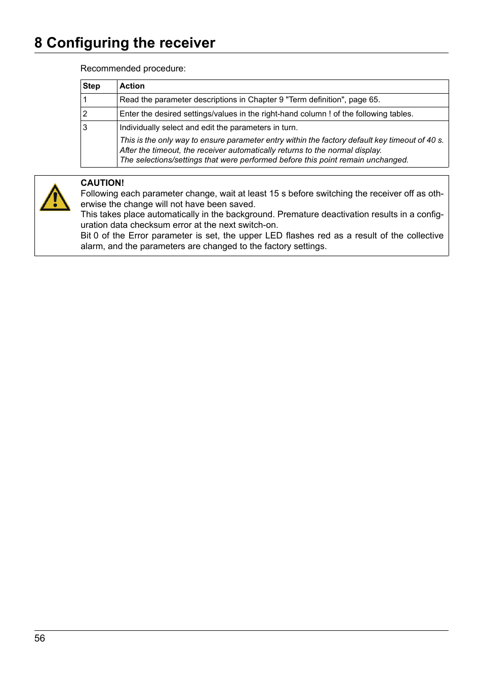 8 configuring the receiver | JUMO 902931 Wtrans Receiver with Wireless Data Transmission Operating Manual User Manual | Page 56 / 104
