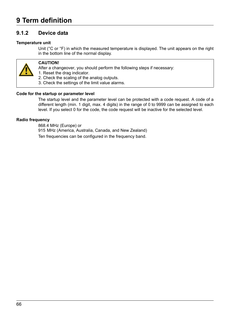 9 term definition | JUMO 902931 Wtrans Receiver with Wireless Data Transmission Operating Manual User Manual | Page 66 / 104