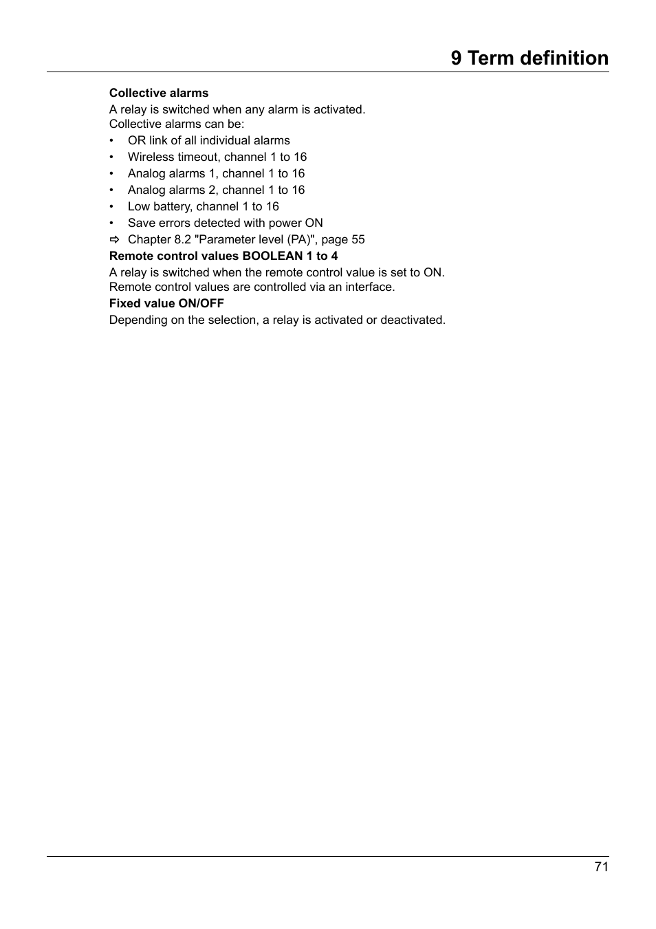 9 term definition | JUMO 902931 Wtrans Receiver with Wireless Data Transmission Operating Manual User Manual | Page 71 / 104