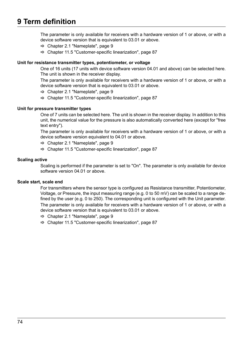 9 term definition | JUMO 902931 Wtrans Receiver with Wireless Data Transmission Operating Manual User Manual | Page 74 / 104