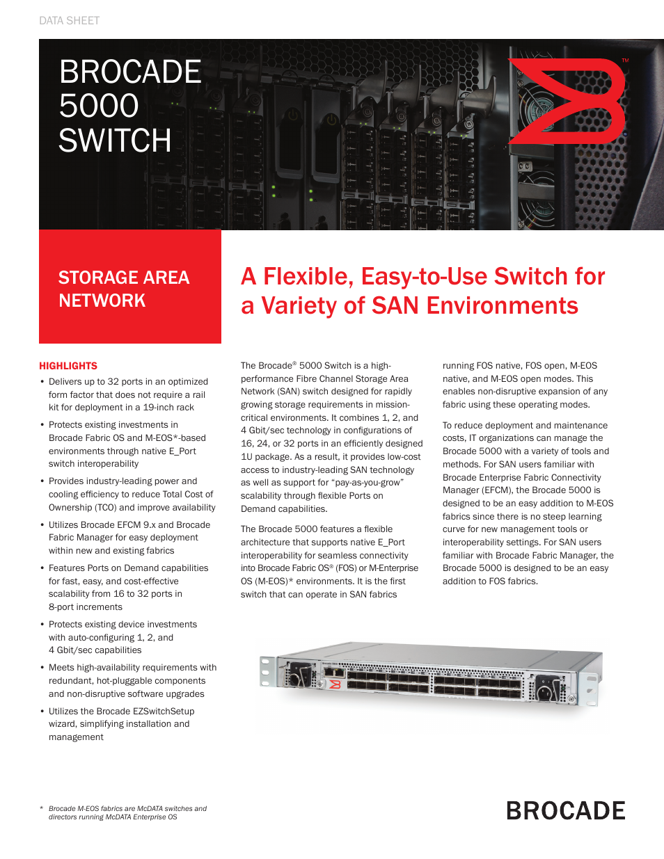 Brocade Communications Systems Brocade Switch 5000 User Manual | 4 pages