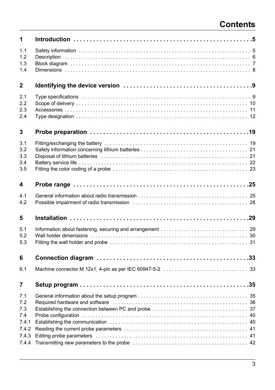 JUMO 902930 Wtrans Transmitter RTD Temperature Probe with Wireless Data Transmission Operating Manual User Manual | Page 3 / 52