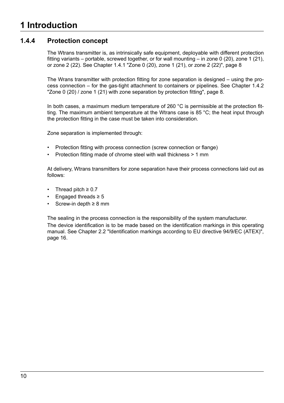 4 protection concept, 1 introduction | JUMO 902930 Wtrans Transmitter RTD Temperature Probe with Ex approval Operating Manual User Manual | Page 10 / 48