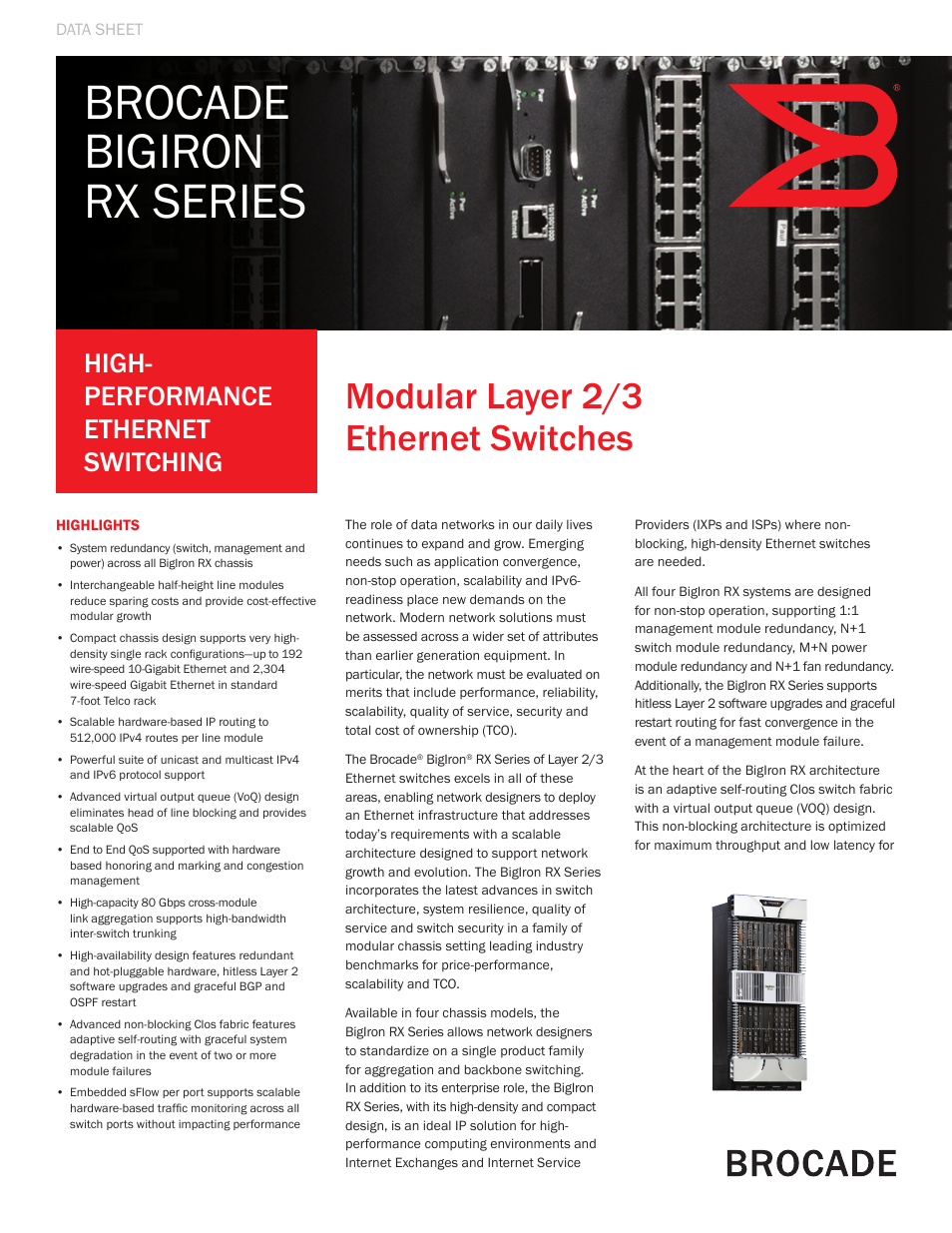 Brocade Communications Systems Bigiron RX Series User Manual | 8 pages