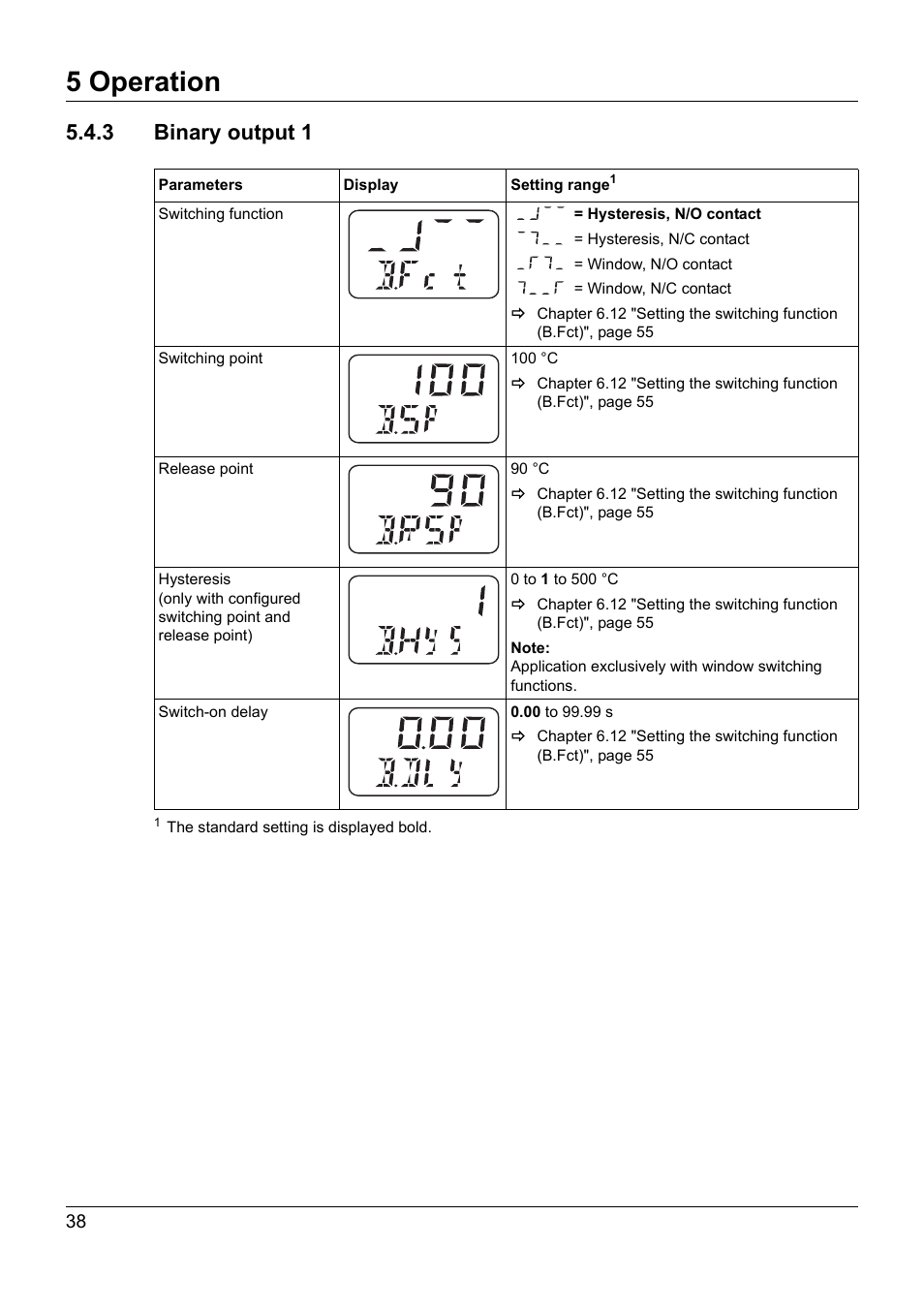 3 binary output 1, 5 operation | JUMO 902940 DELOS T Electronic Temperature Switch with Display and Analog Output Operating Manual User Manual | Page 38 / 76