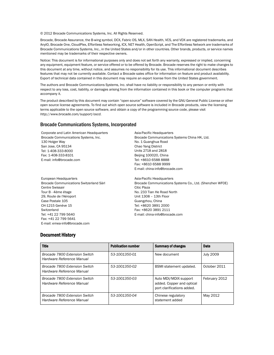 Brocade Communications Systems Extension Switch 7800 User Manual | Page 2 / 56