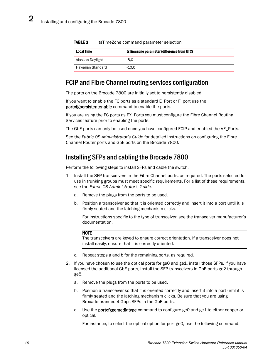 Installing sfps and cabling the brocade 7800 | Brocade Communications Systems Extension Switch 7800 User Manual | Page 28 / 56