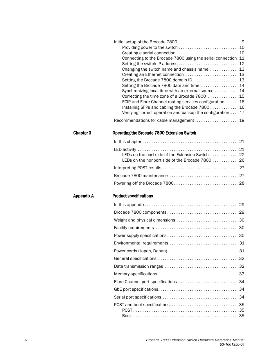 Brocade Communications Systems Extension Switch 7800 User Manual | Page 4 / 56