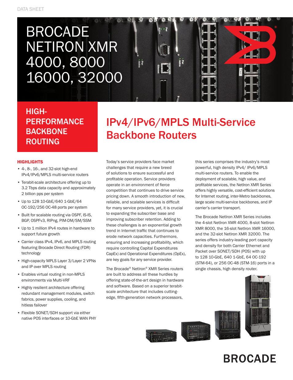Brocade Communications Systems Brocade Netiron XMR 32000 User Manual | 8 pages