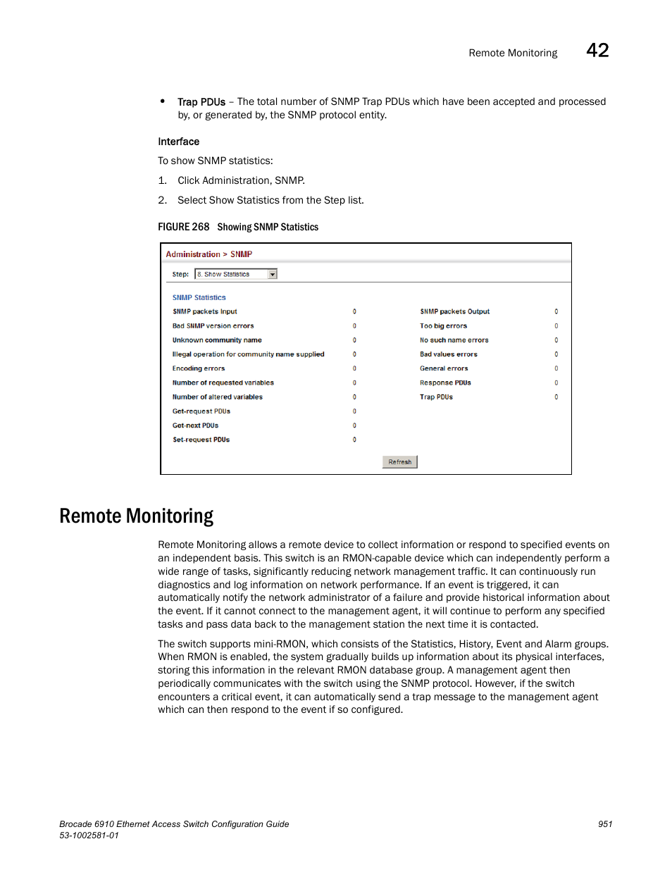 Remote monitoring, Figure 268 s, Remote monitoring (rmon) | Brocade Communications Systems Brocate Ethernet Access Switch 6910 User Manual | Page 1001 / 1200