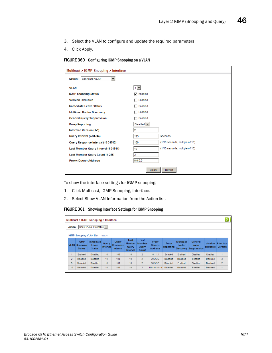 Figure 360 confi, Figure 361 s | Brocade Communications Systems Brocate Ethernet Access Switch 6910 User Manual | Page 1121 / 1200