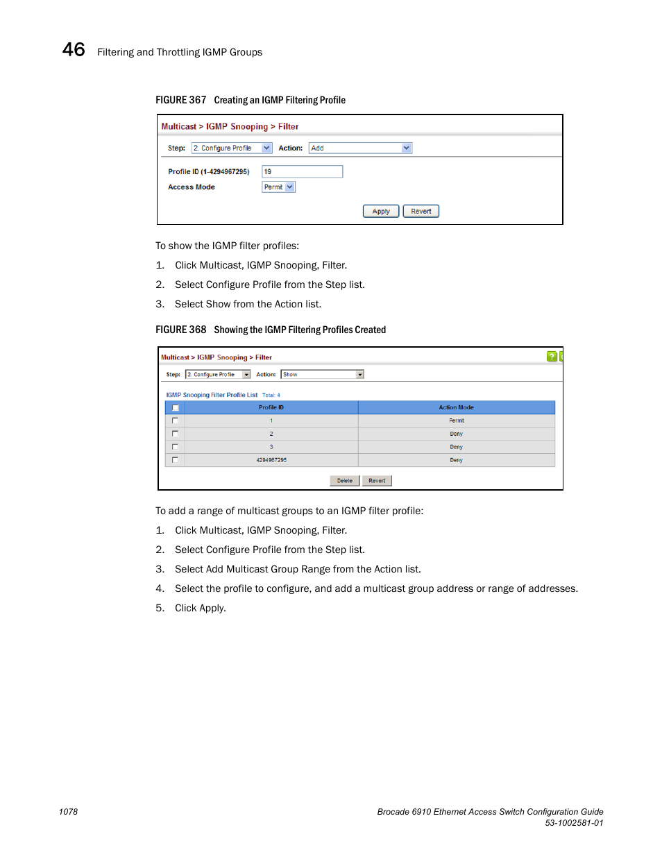 Figure 367 cre, Figure 368 s | Brocade Communications Systems Brocate Ethernet Access Switch 6910 User Manual | Page 1128 / 1200