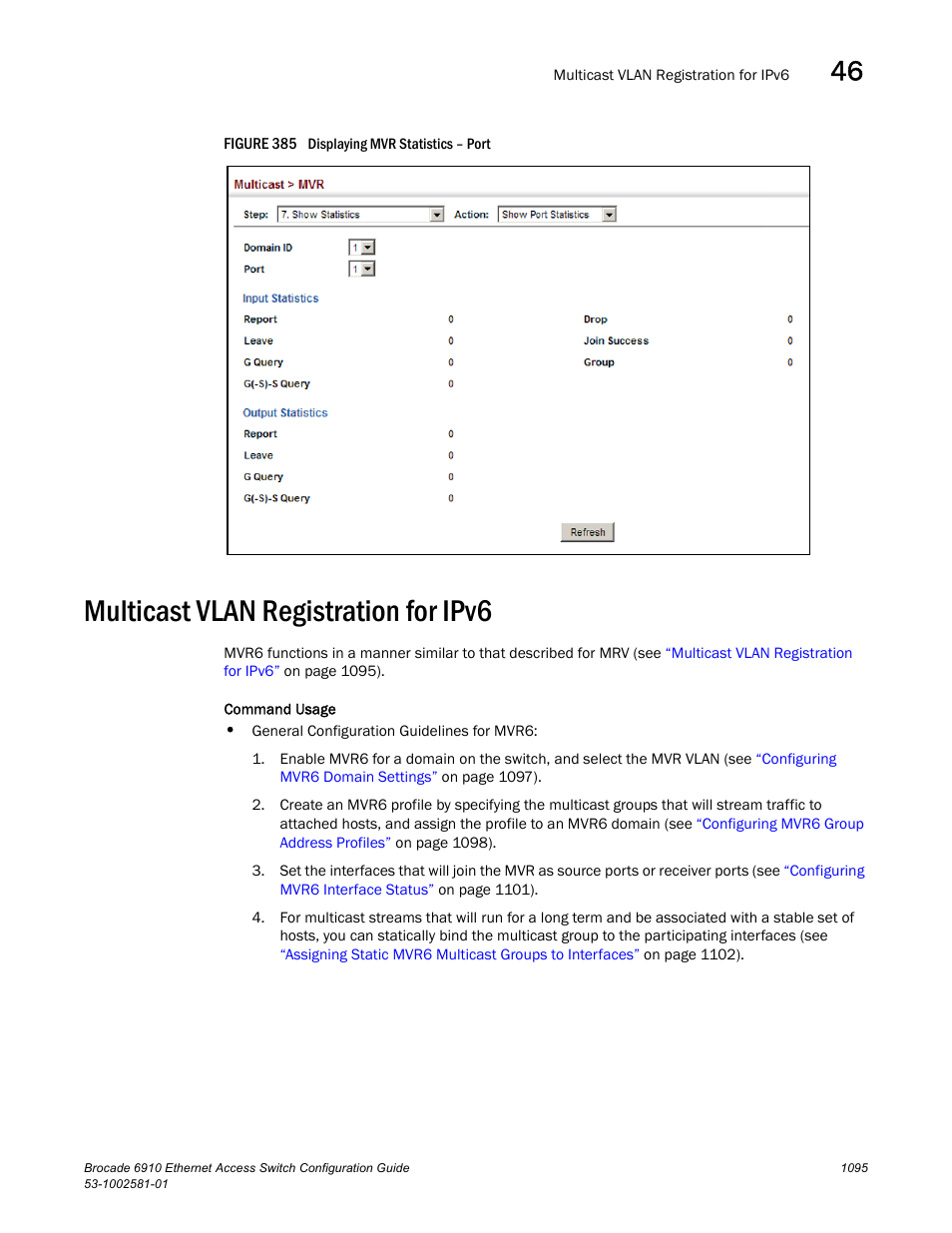 Multicast vlan registration for ipv6, Figure 385 dis | Brocade Communications Systems Brocate Ethernet Access Switch 6910 User Manual | Page 1145 / 1200