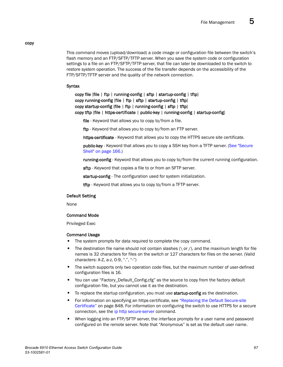 Copy | Brocade Communications Systems Brocate Ethernet Access Switch 6910 User Manual | Page 117 / 1200