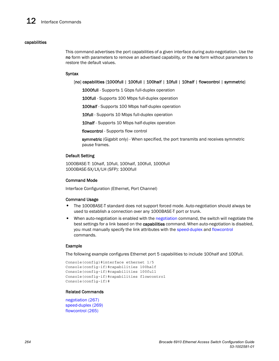 Capabilities | Brocade Communications Systems Brocate Ethernet Access Switch 6910 User Manual | Page 314 / 1200