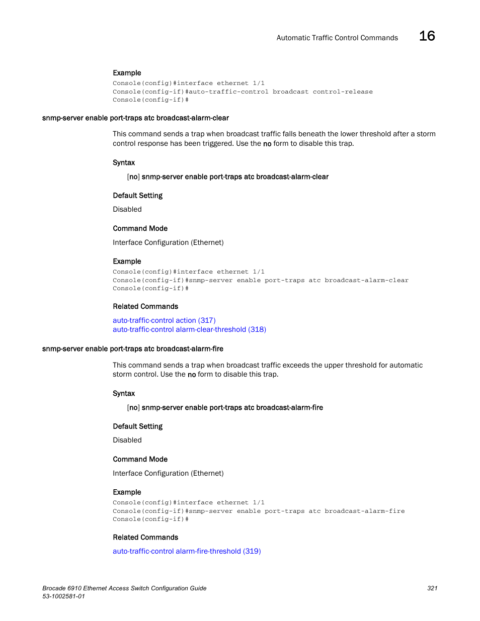 Brocade Communications Systems Brocate Ethernet Access Switch 6910 User Manual | Page 371 / 1200