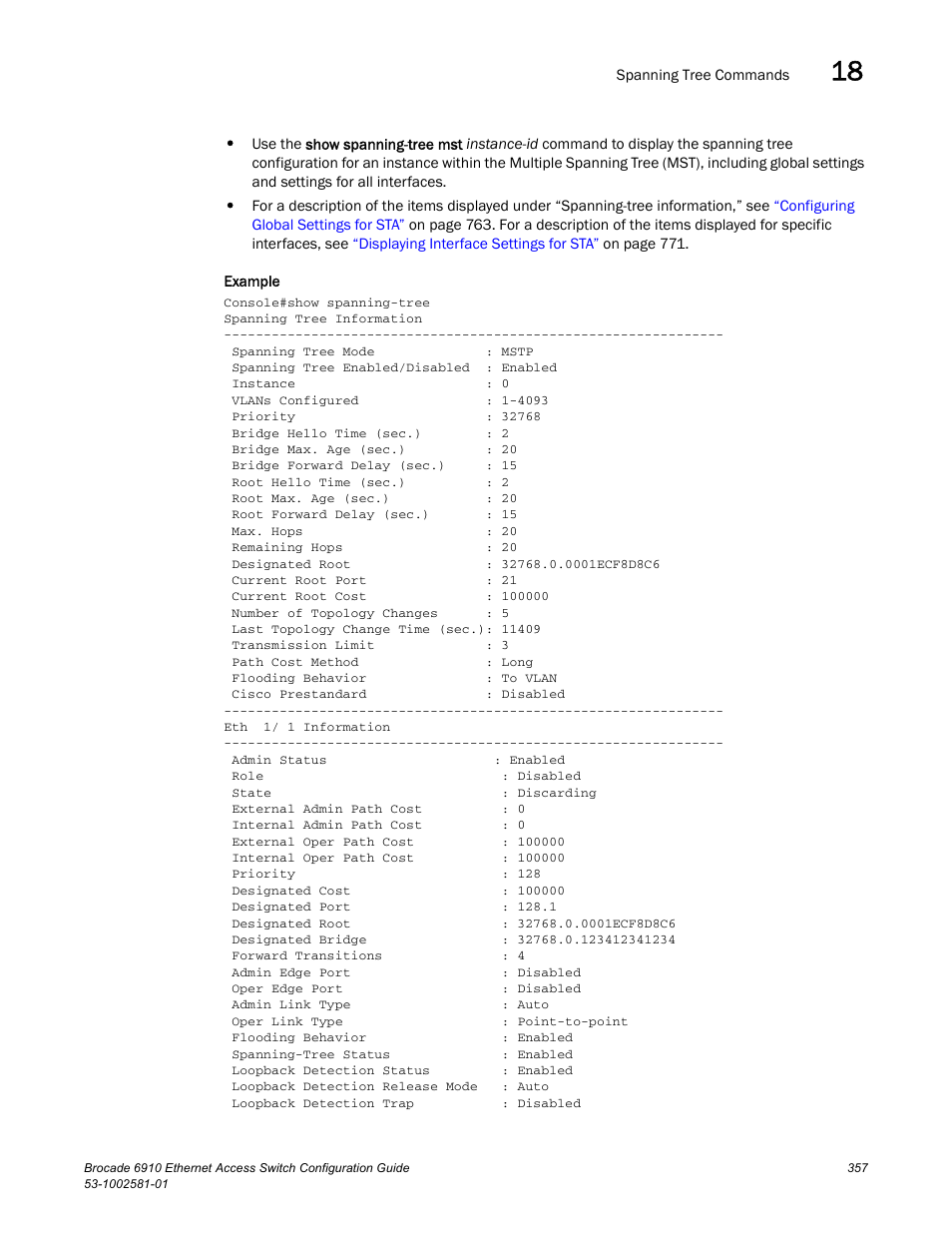Brocade Communications Systems Brocate Ethernet Access Switch 6910 User Manual | Page 407 / 1200