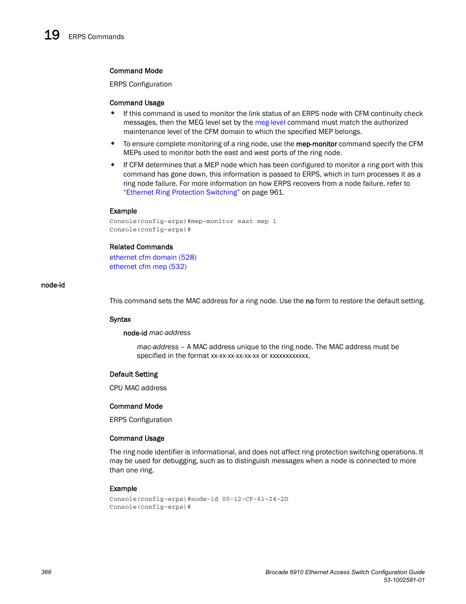 Node-id | Brocade Communications Systems Brocate Ethernet Access Switch 6910 User Manual | Page 416 / 1200