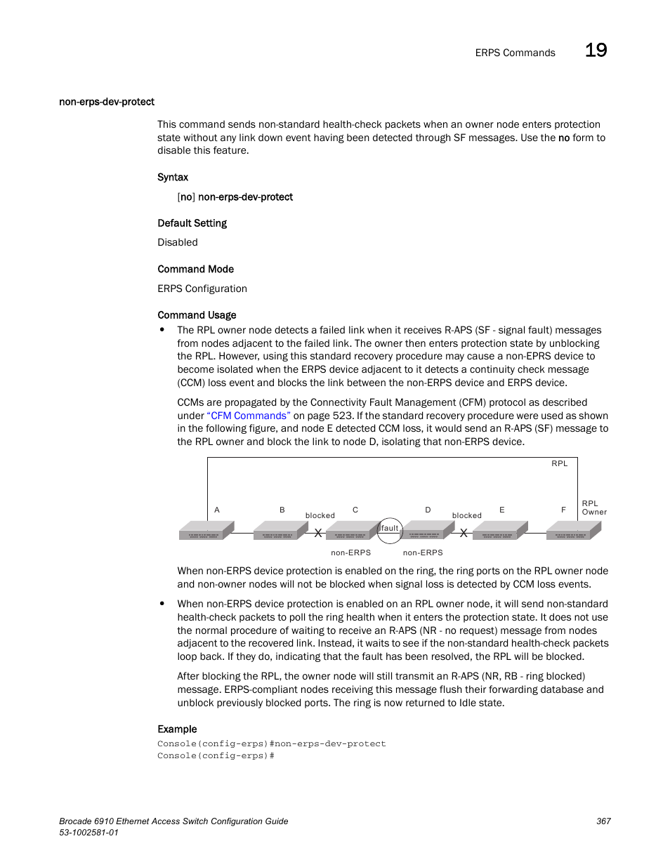 Non-erps-dev-protect | Brocade Communications Systems Brocate Ethernet Access Switch 6910 User Manual | Page 417 / 1200