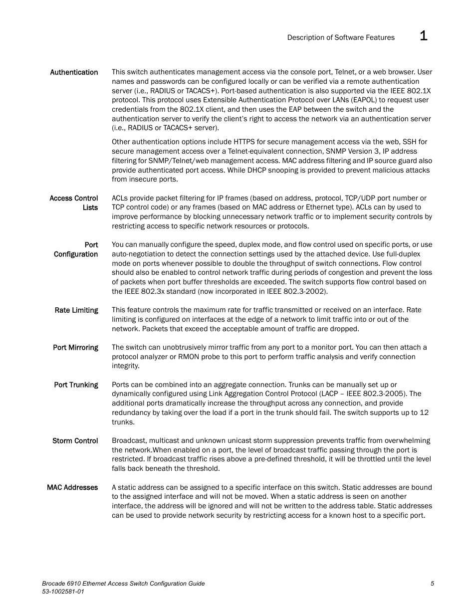 Brocade Communications Systems Brocate Ethernet Access Switch 6910 User Manual | Page 55 / 1200