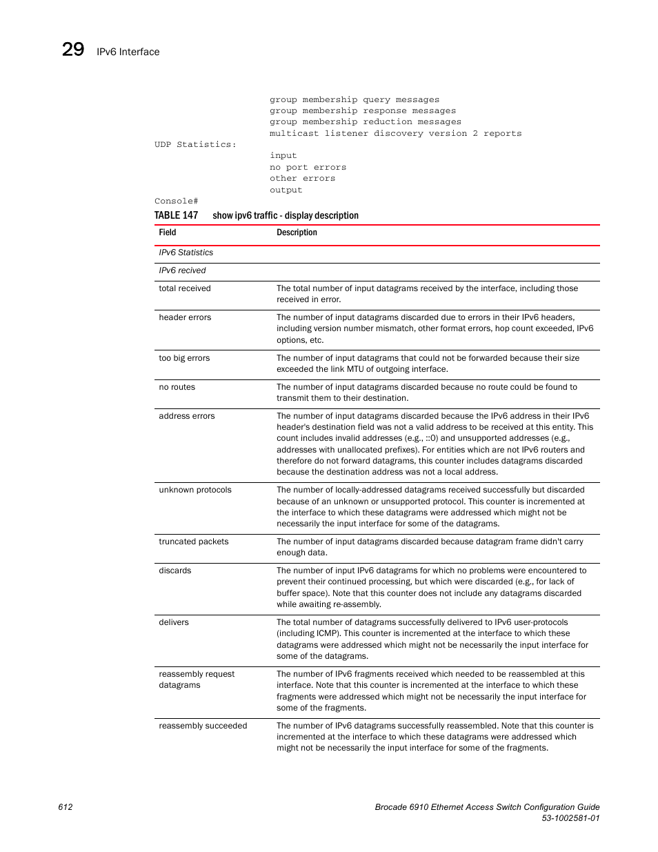 Table 147 | Brocade Communications Systems Brocate Ethernet Access Switch 6910 User Manual | Page 662 / 1200