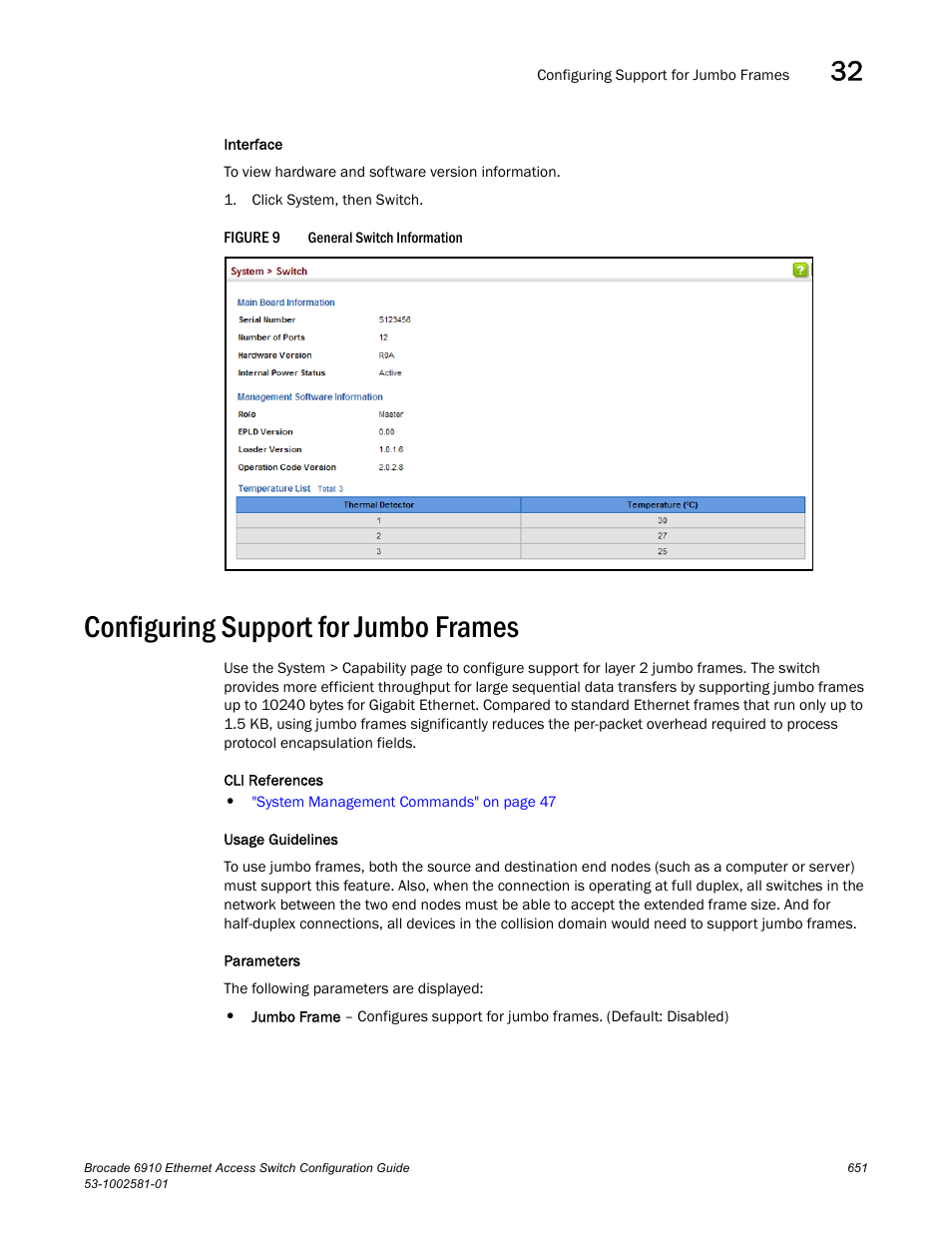 Configuring support for jumbo frames, Figure 9 | Brocade Communications Systems Brocate Ethernet Access Switch 6910 User Manual | Page 701 / 1200