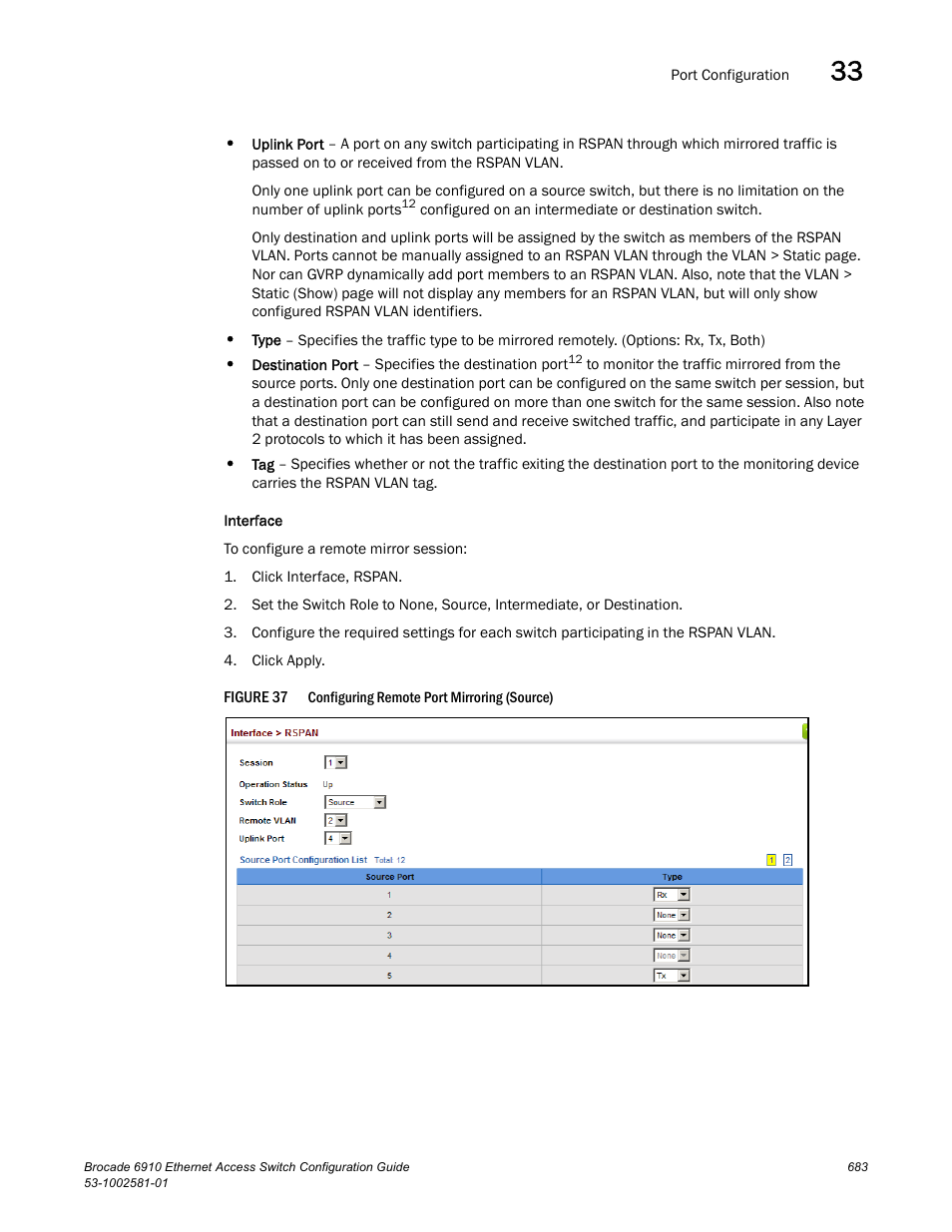 Figure 37, Confi | Brocade Communications Systems Brocate Ethernet Access Switch 6910 User Manual | Page 733 / 1200