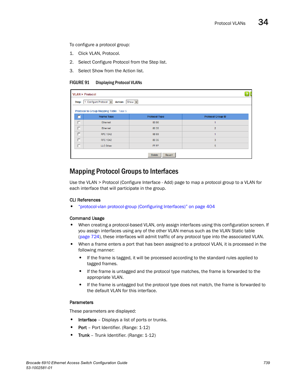 Mapping protocol groups to interfaces, Figure 91 | Brocade Communications Systems Brocate Ethernet Access Switch 6910 User Manual | Page 789 / 1200