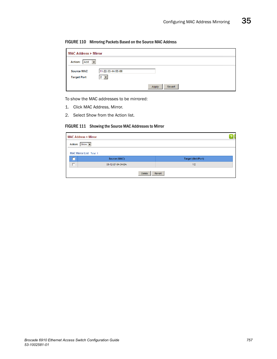 Figure 110 m, Figure 111 s | Brocade Communications Systems Brocate Ethernet Access Switch 6910 User Manual | Page 807 / 1200